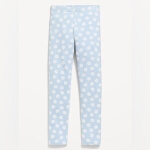 NWT Old Navy Light Blue Daisy Floral Girls Leggings Medium (8)